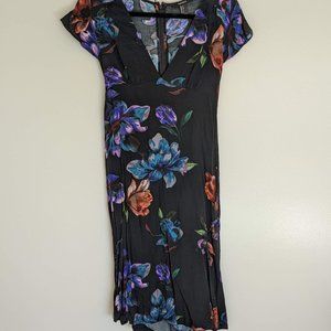 Black floral midi dress from forever 21